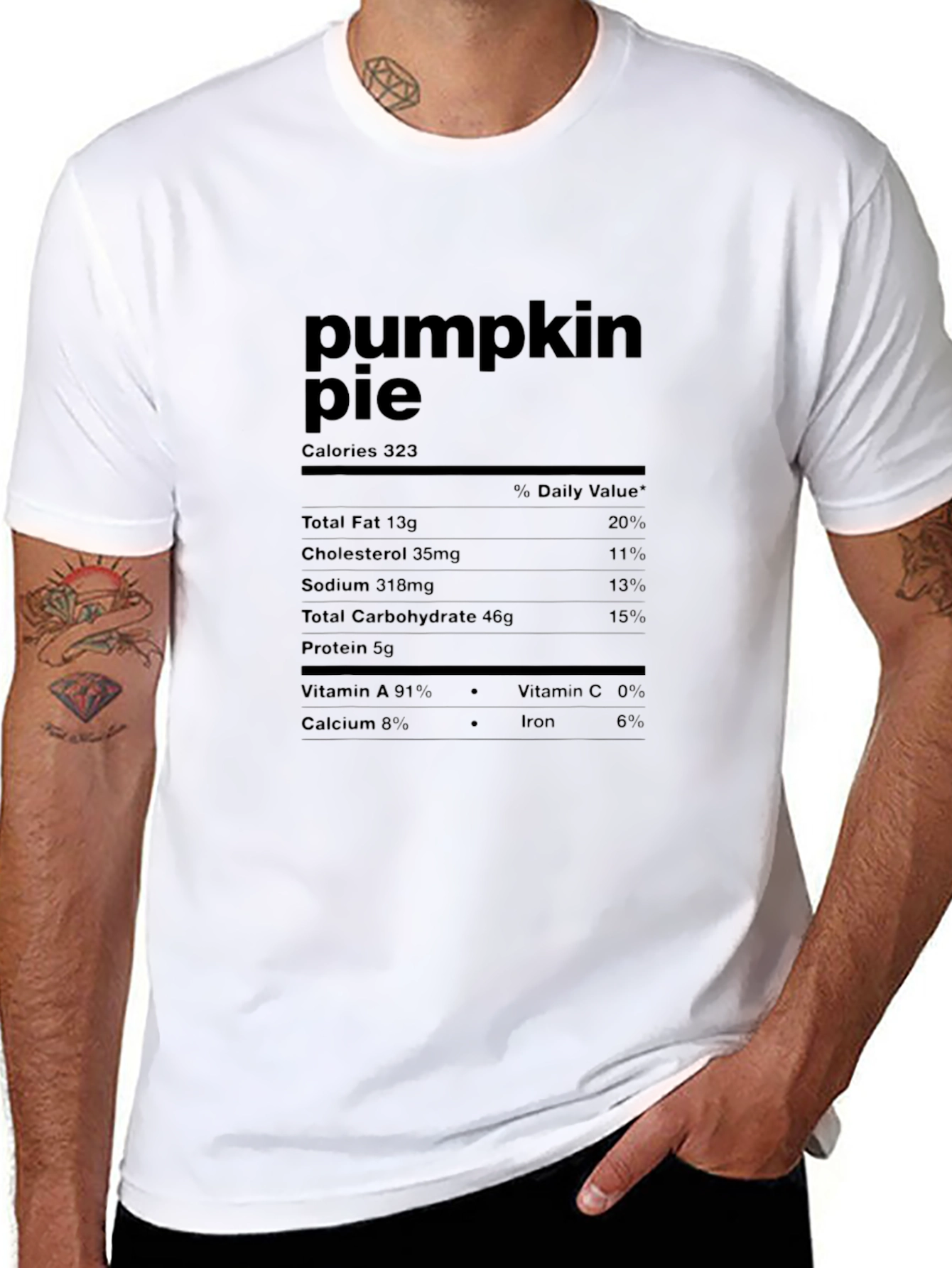 Pumpkin Pie Nutrition Facts Graphic T-Shirt