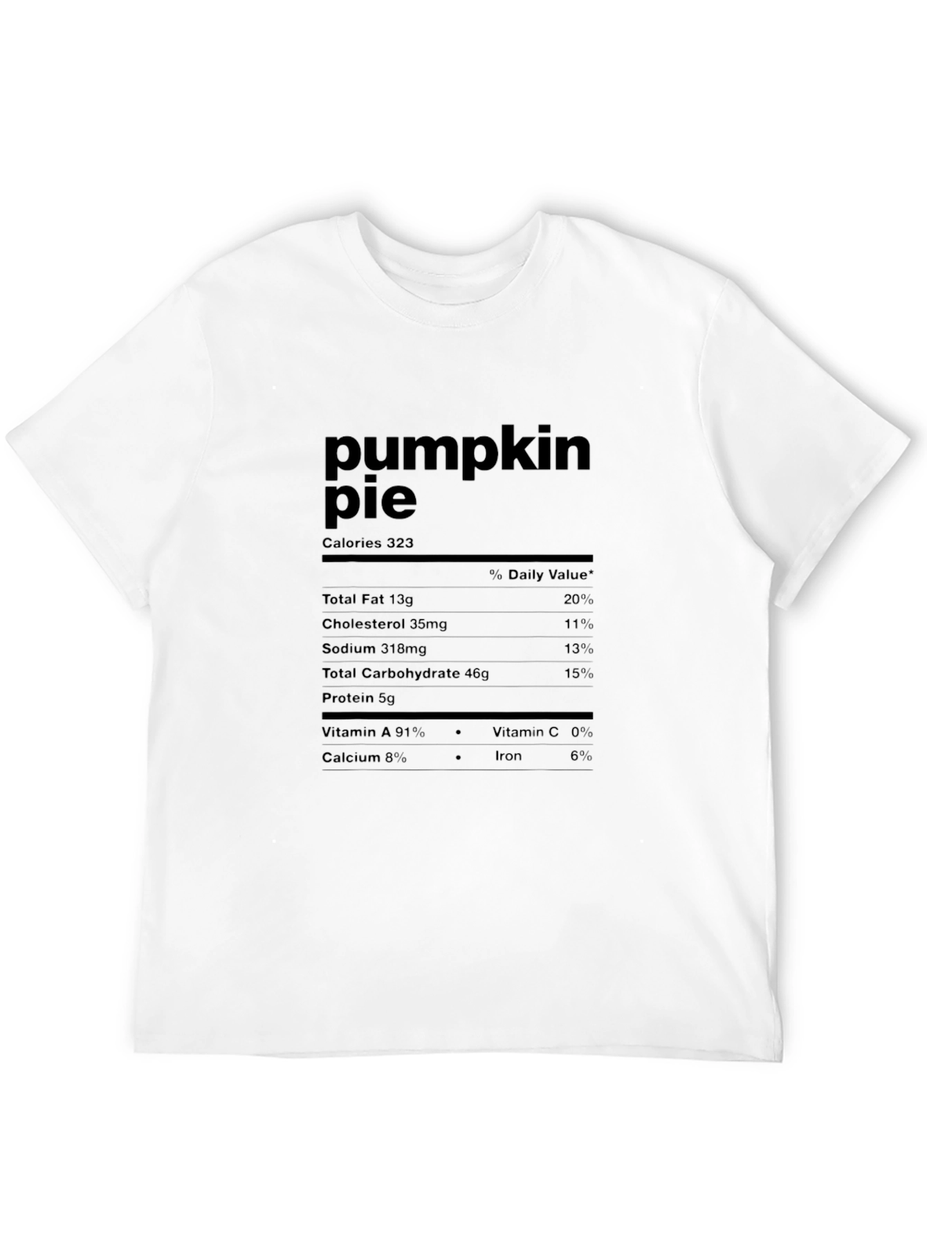 Pumpkin Pie Nutrition Facts Graphic T-Shirt