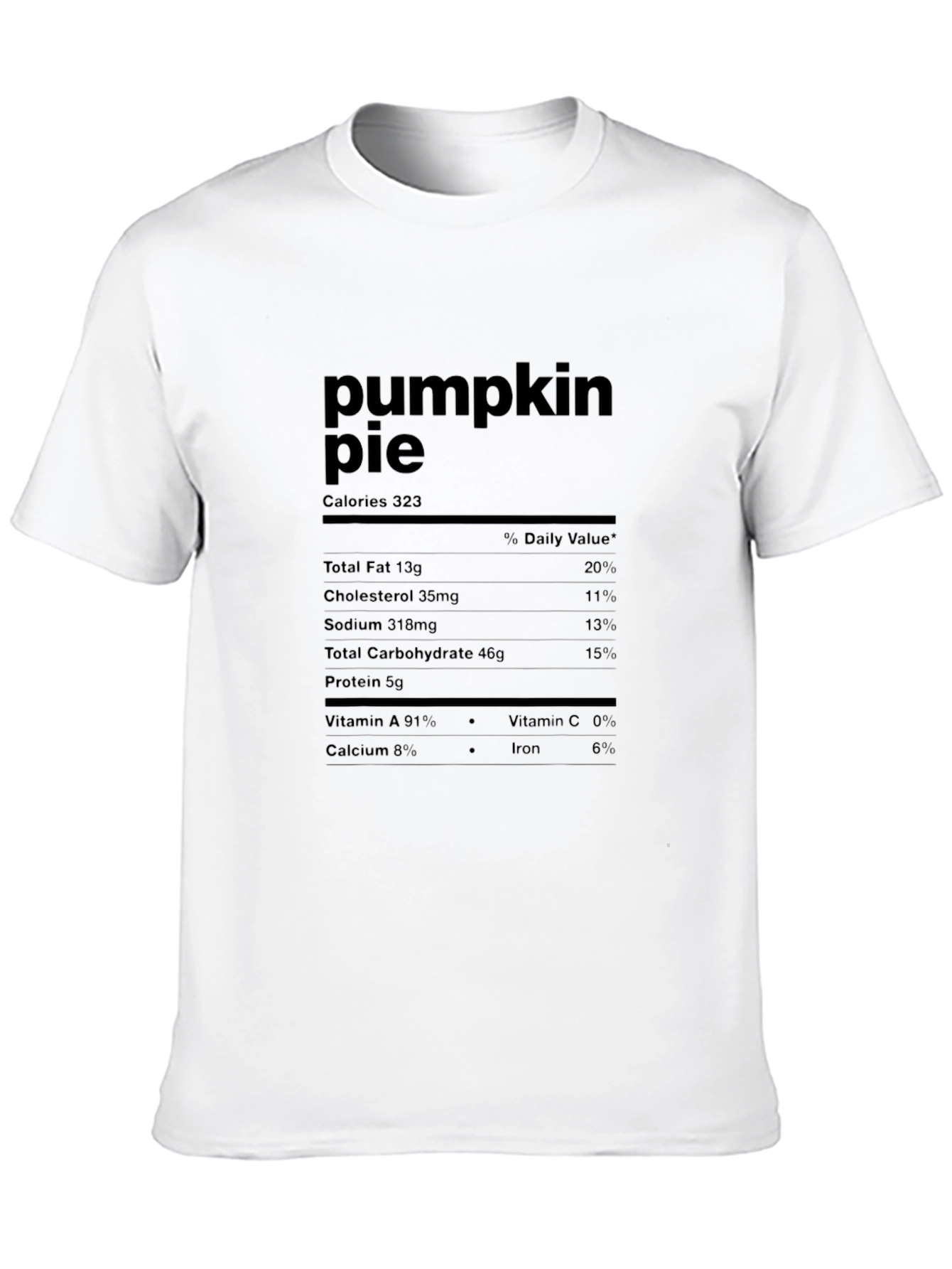 Pumpkin Pie Nutrition Facts Graphic T-Shirt