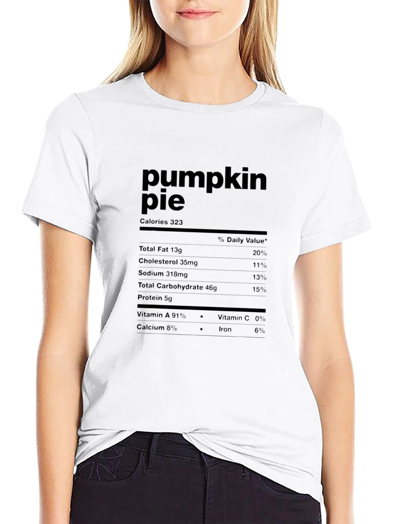 Pumpkin Pie Nutrition Facts Graphic T-Shirt