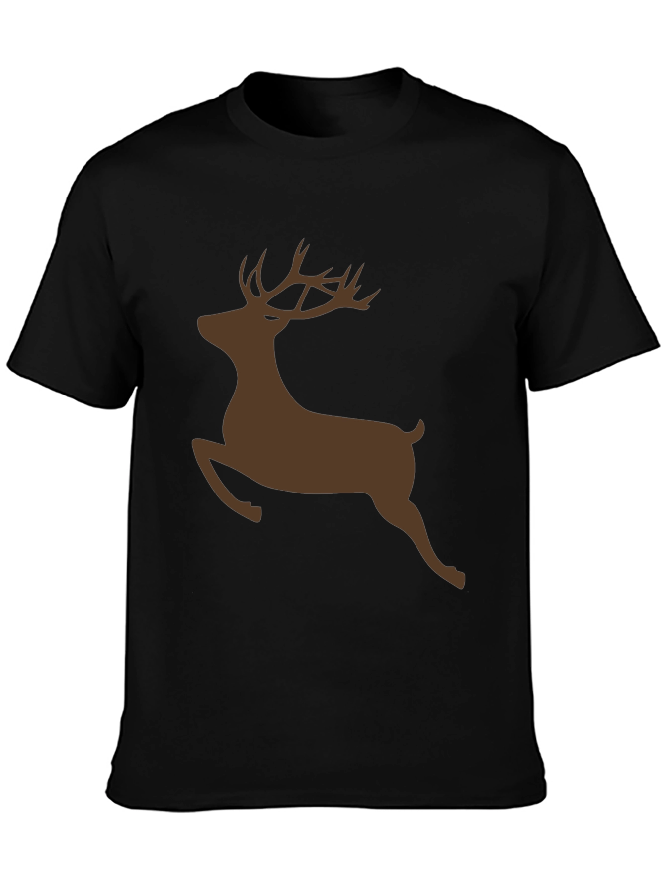 Reindeer Silhouette Black T-Shirt