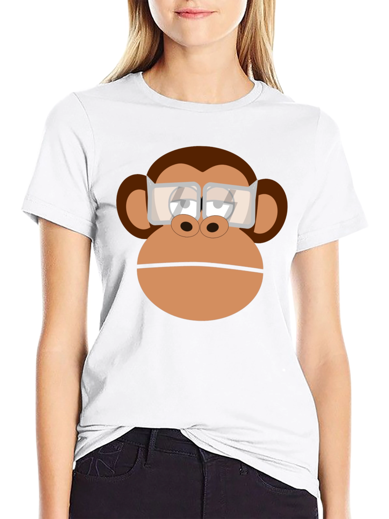 Cool Monkey with Glasses Graphic T-Shirt