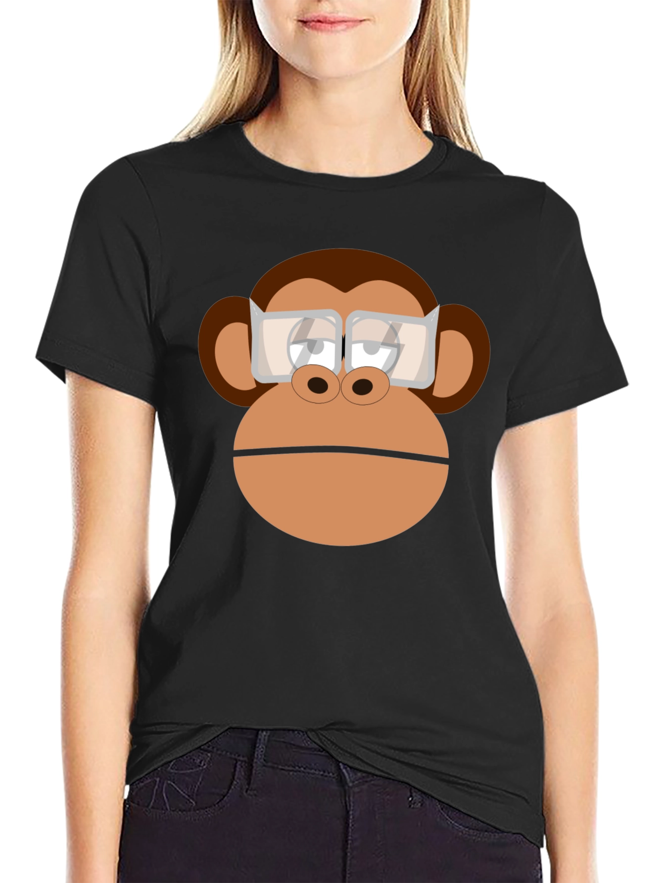 Cool Monkey with Glasses Graphic T-Shirt