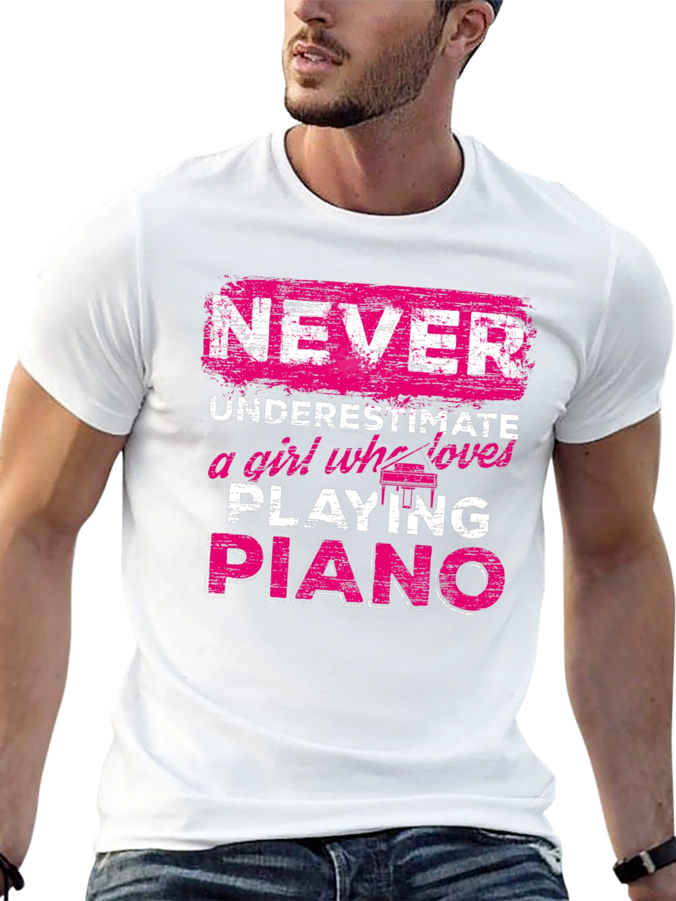 Never Underestimate Piano Girl T-Shirt