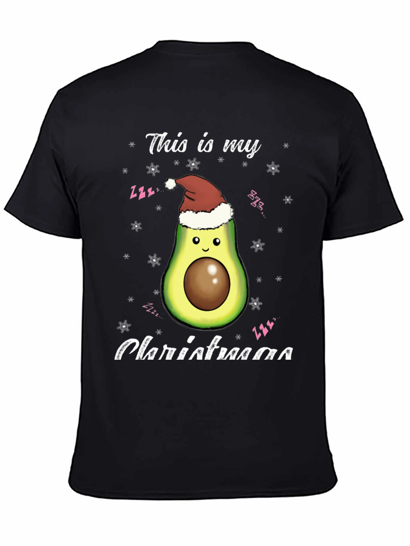 Avocado Christmas T-Shirt - Holiday Sleepy Design