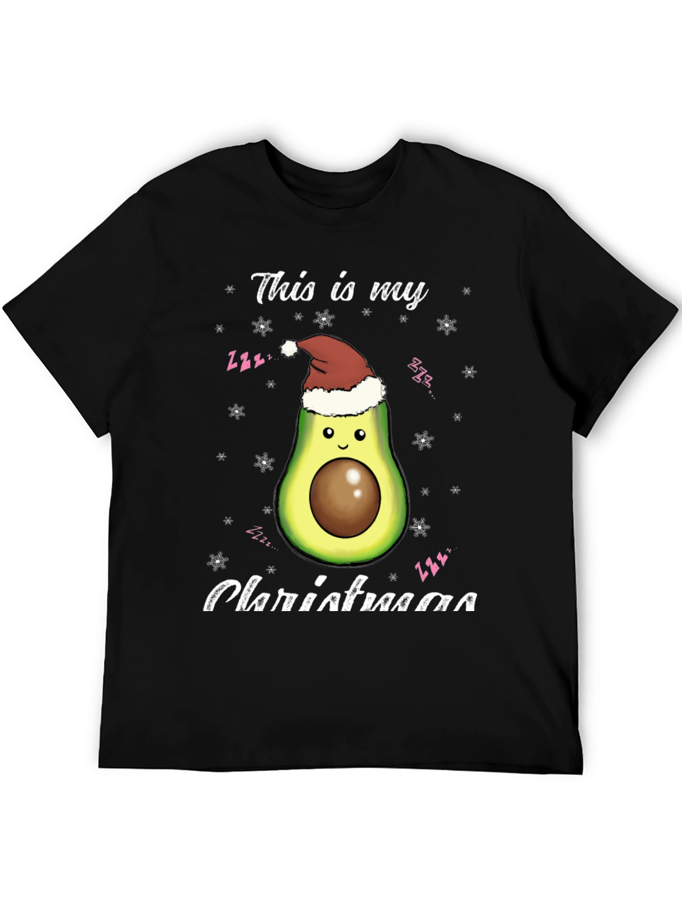 Avocado Christmas T-Shirt - Holiday Sleepy Design