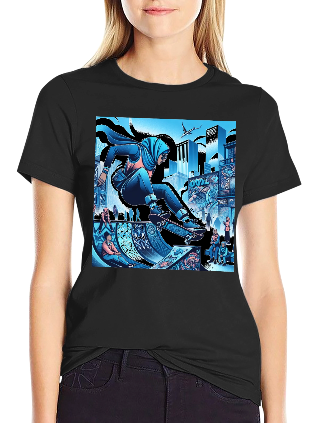Urban Hijabi Skater Graphic Tee