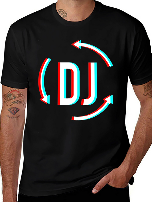 DJ Arrow Graphic T-Shirt - Black Modern Design