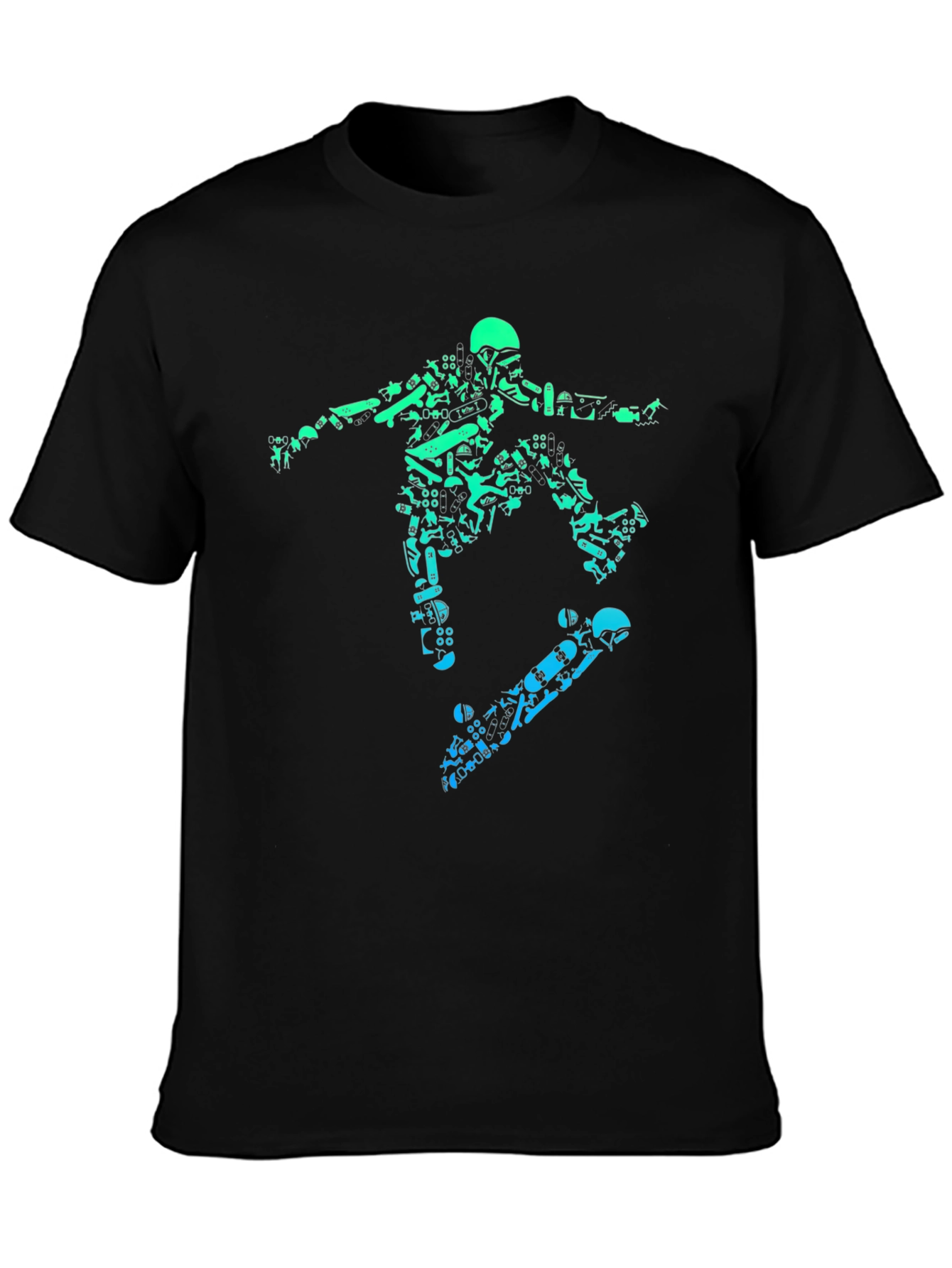 Skateboarding Graphic Tee - Black