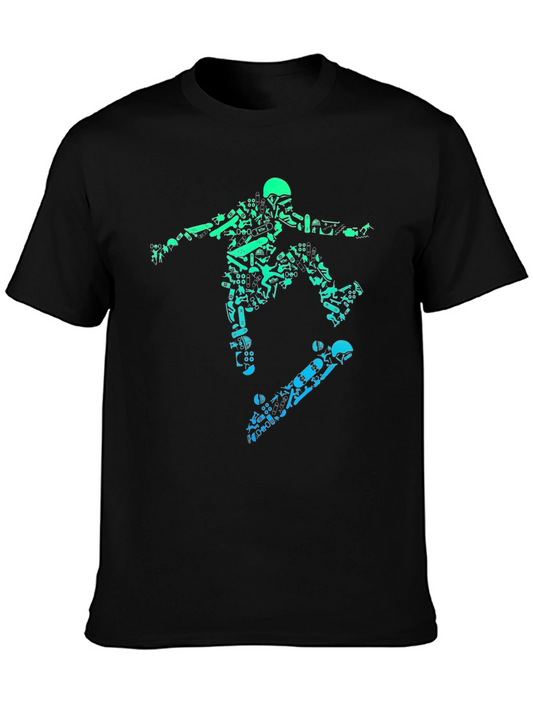 Skateboarding Graphic Tee - Black