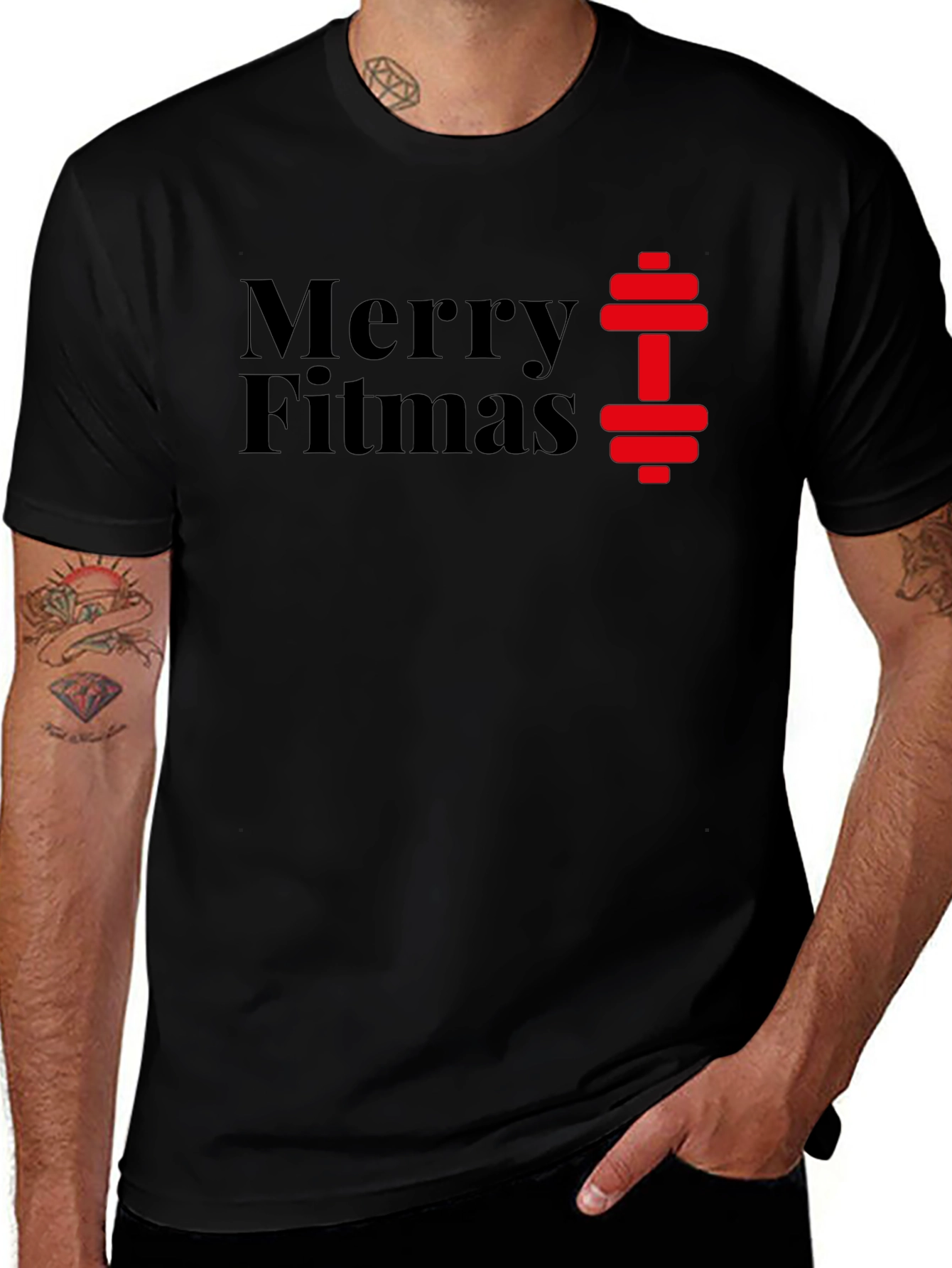 Merry Fitmas T-Shirt - Gym Workout Holiday Tee