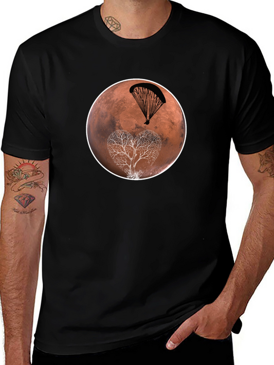 Mars Parachute Tree Black T-Shirt