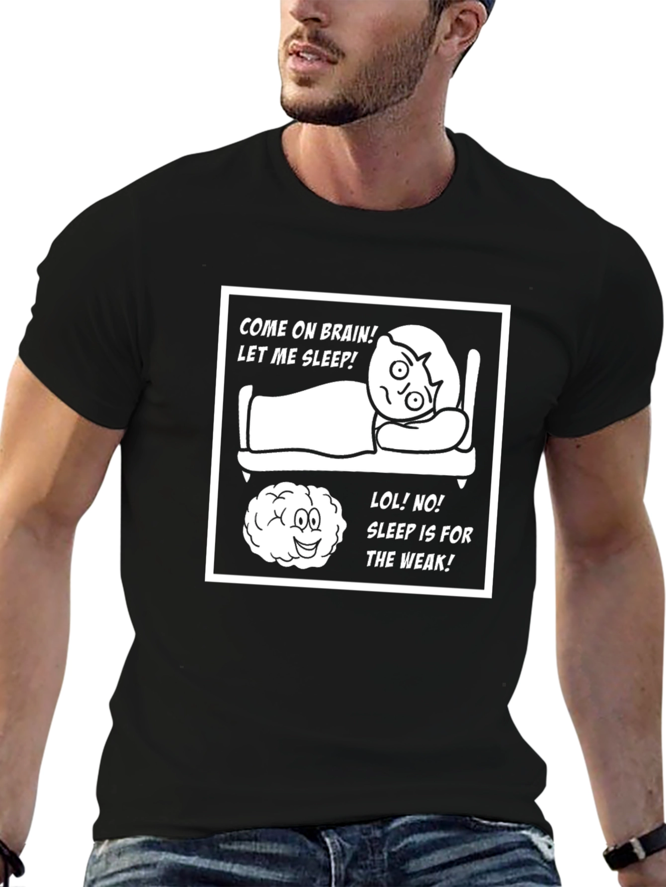 Funny Brain vs Sleep Graphic Tee