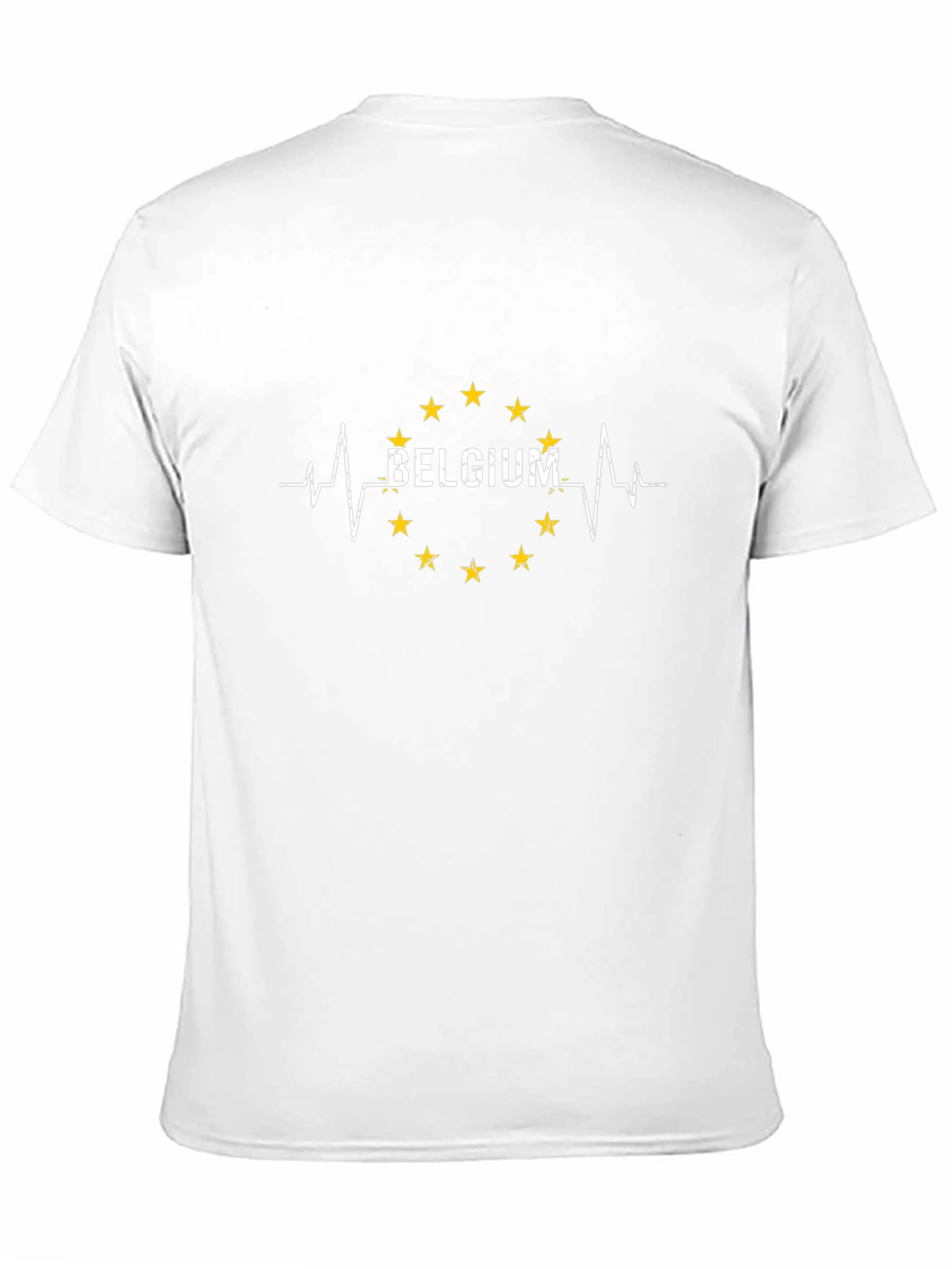 Belgium Flag Heartbeat T-Shirt - Black