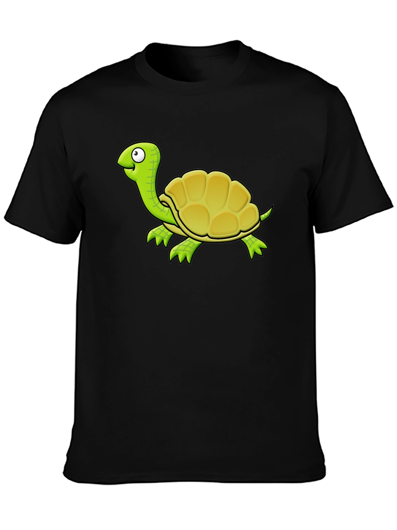 Cartoon Turtle Graphic T-Shirt - Black
