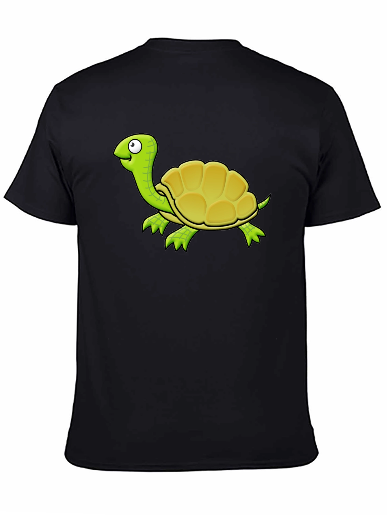 Cartoon Turtle Graphic T-Shirt - Black