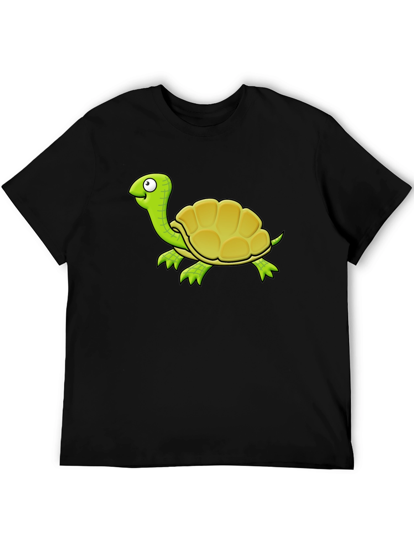 Cartoon Turtle Graphic T-Shirt - Black