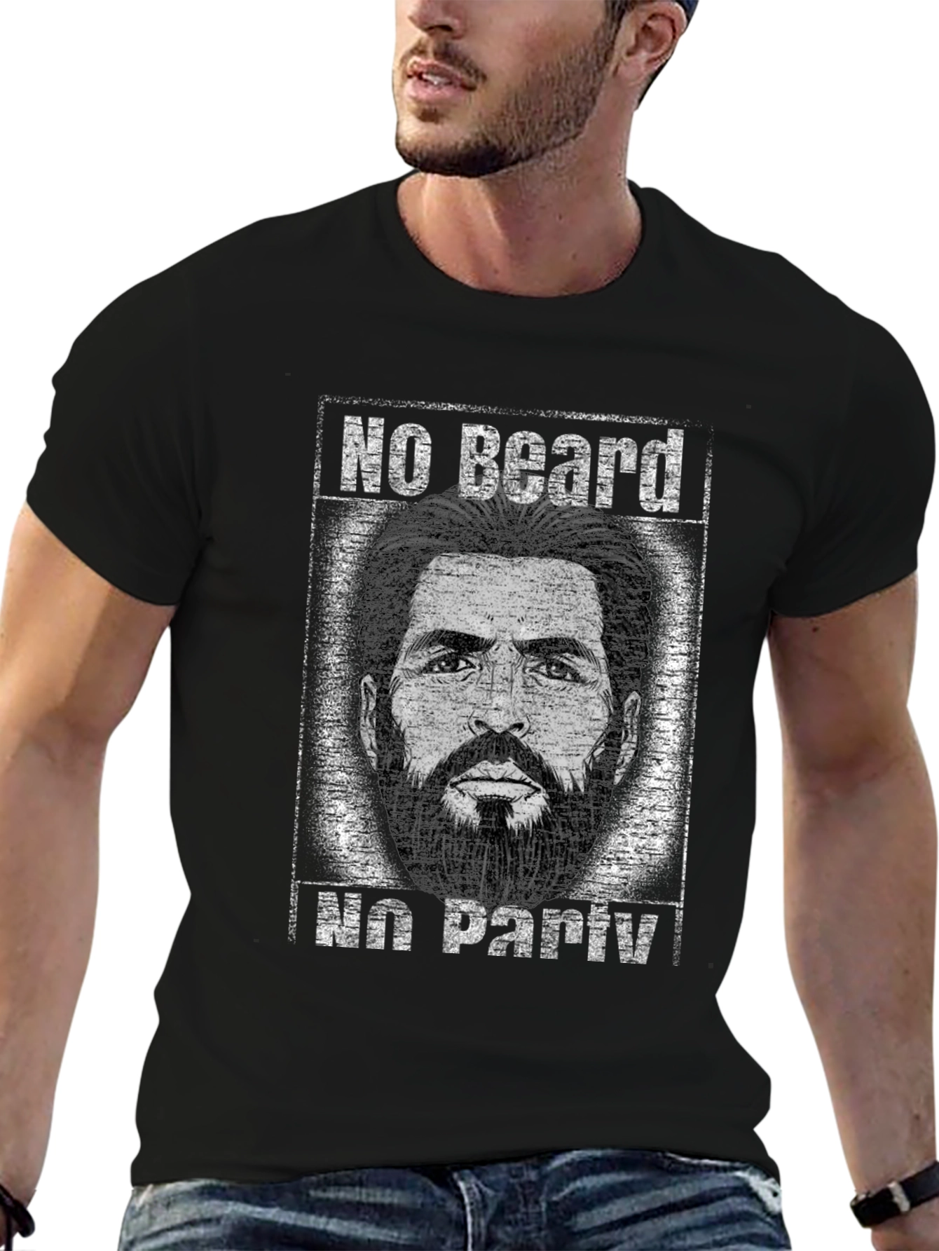 No Beard No Party Funny Graphic T-Shirt