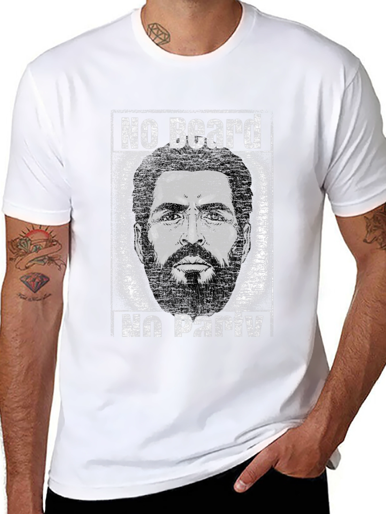 No Beard No Party Funny Graphic T-Shirt
