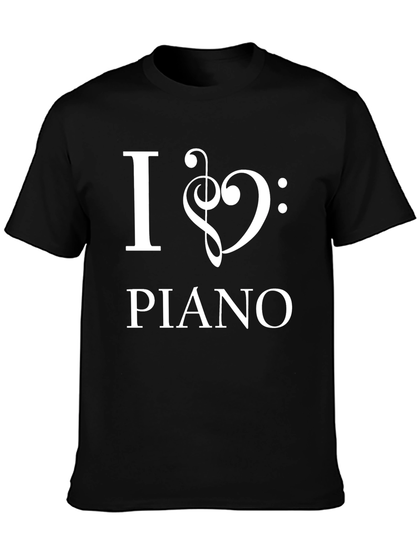 I Love Piano - Mens Black Graphic T-Shirt