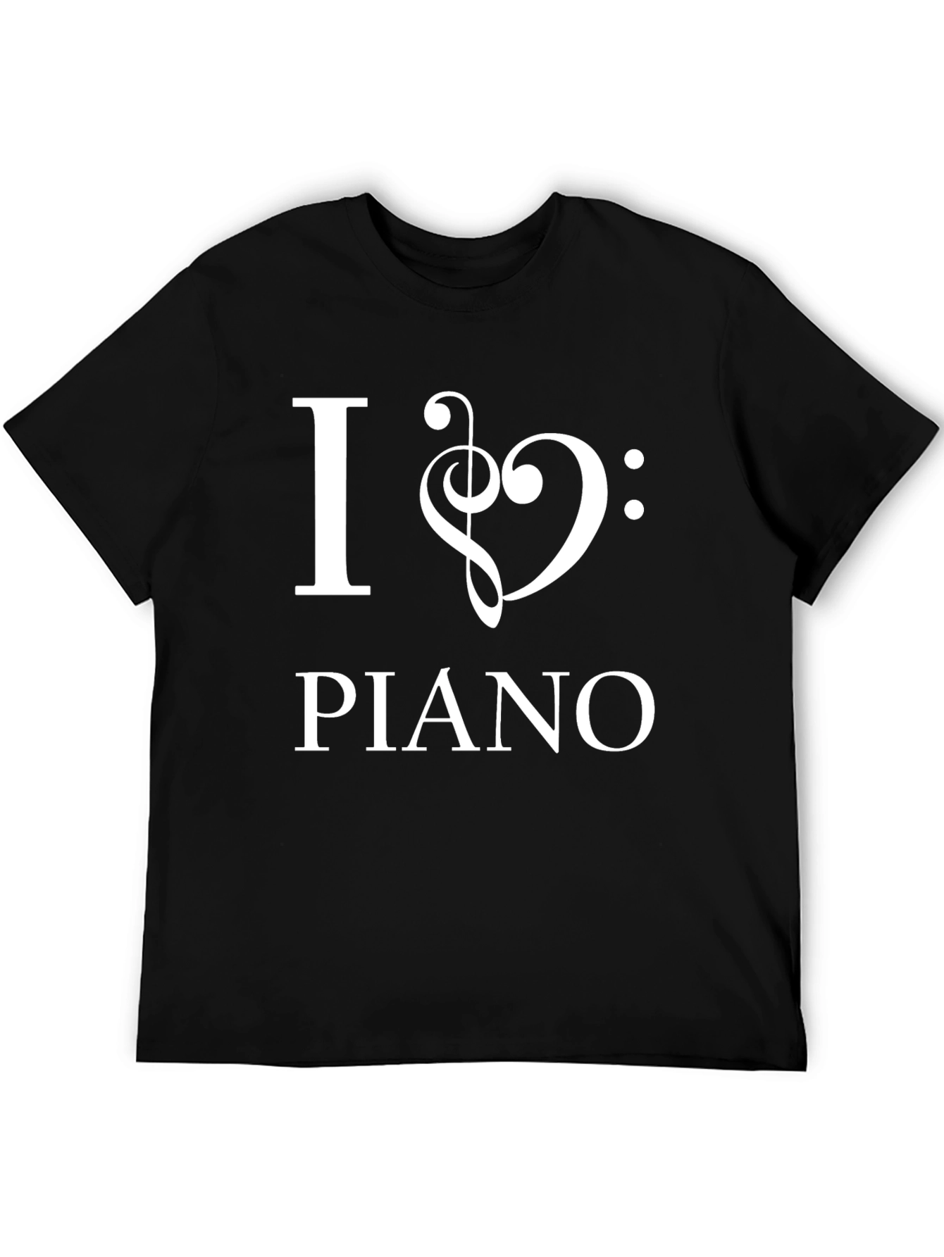I Love Piano - Mens Black Graphic T-Shirt