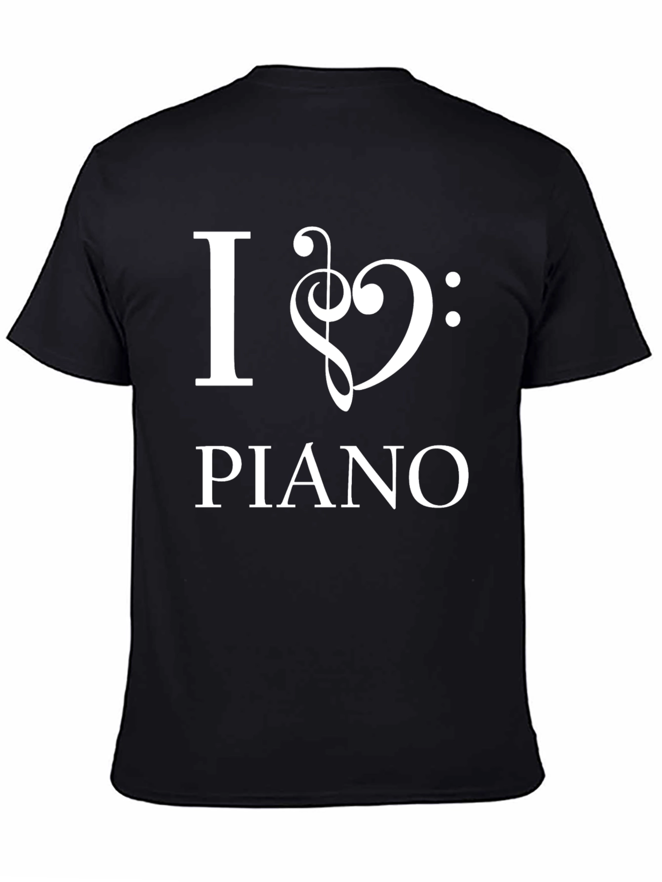 I Love Piano - Mens Black Graphic T-Shirt