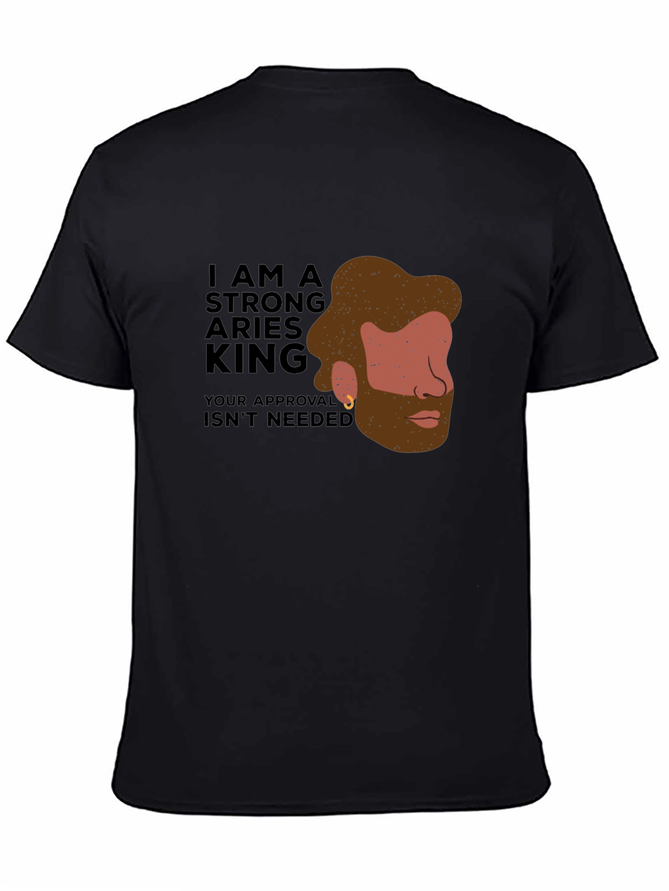 Strong Aries King Black Graphic Tee
