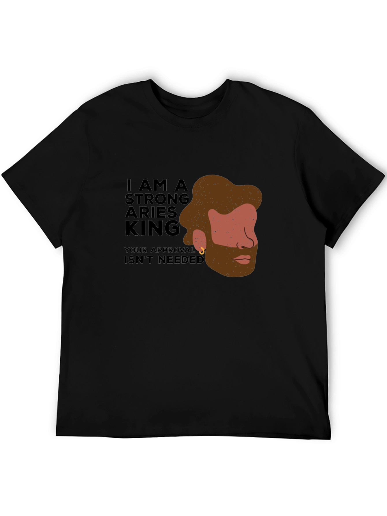 Strong Aries King Black Graphic Tee