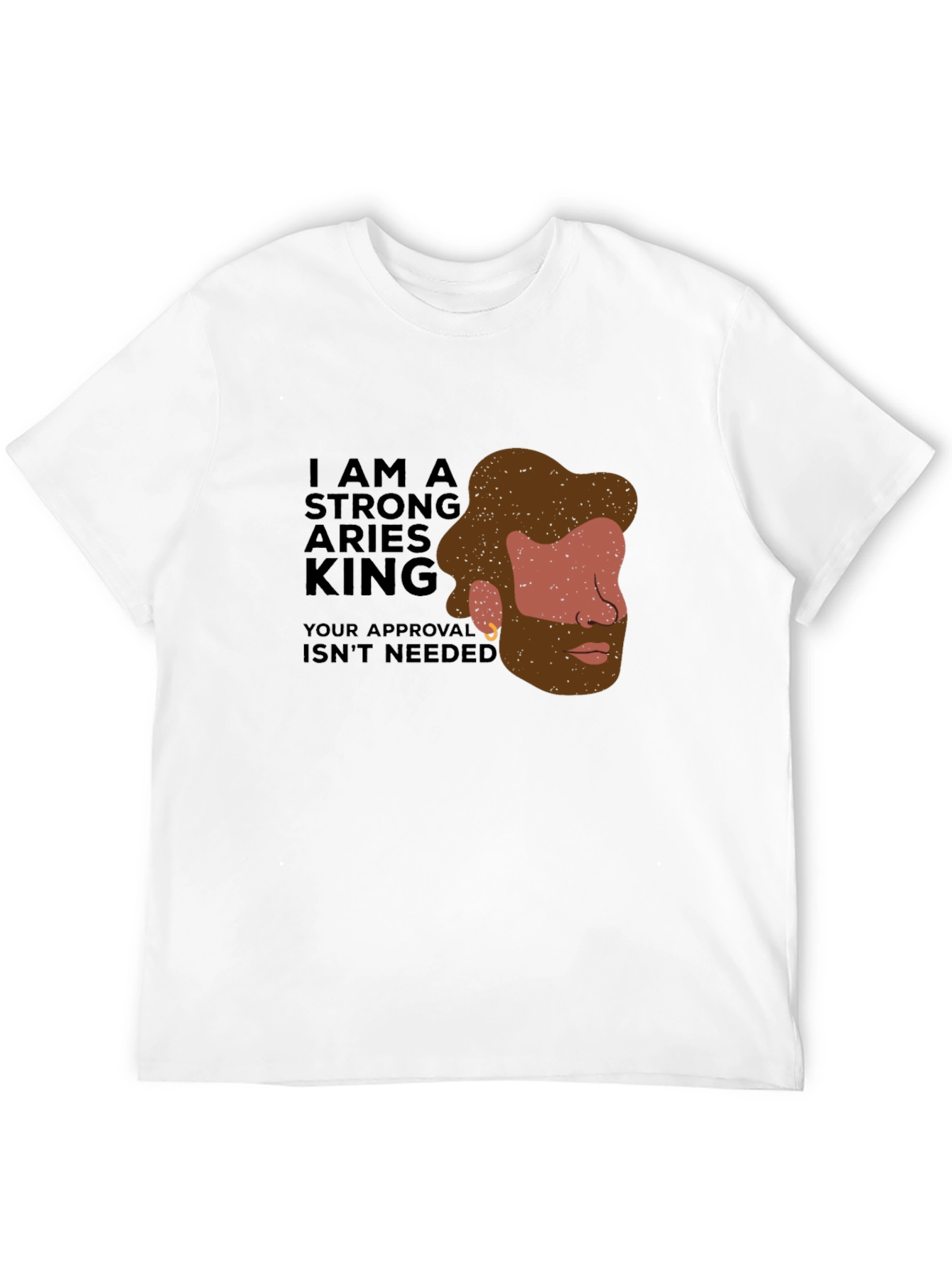 Strong Aries King Black Graphic Tee