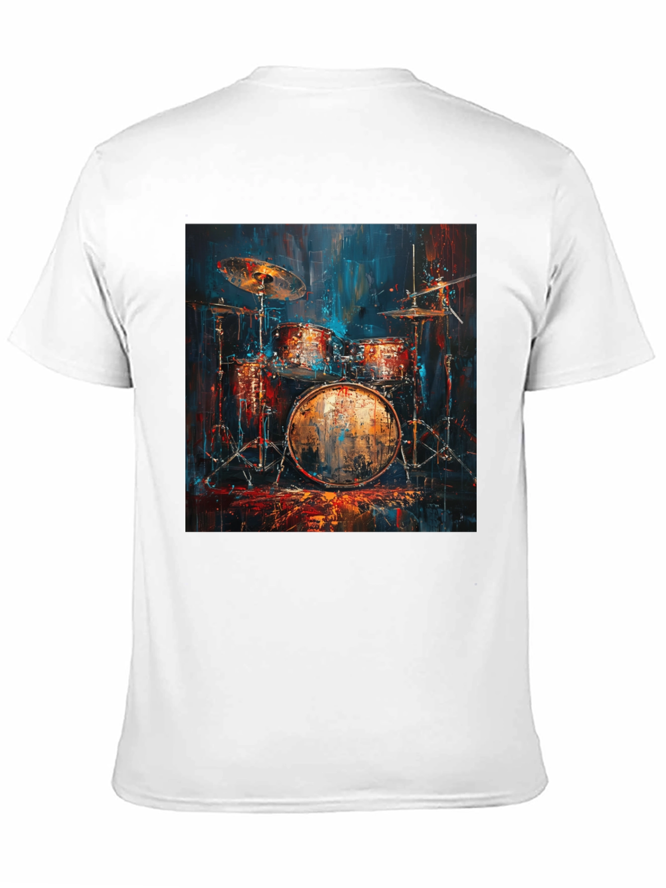 Drum Set Graphic Tee - Musician Style Black T-Shirt