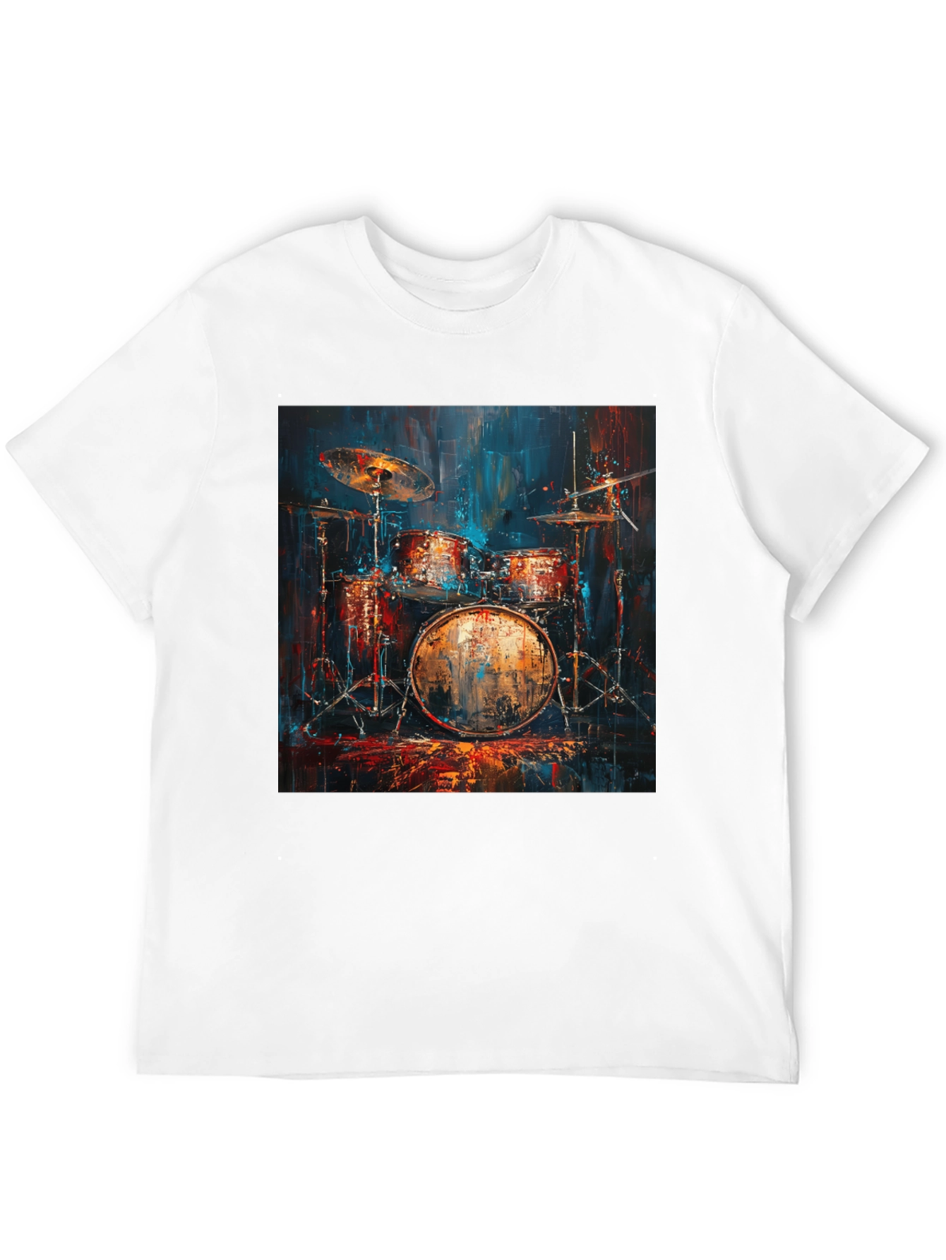 Drum Set Graphic Tee - Musician Style Black T-Shirt