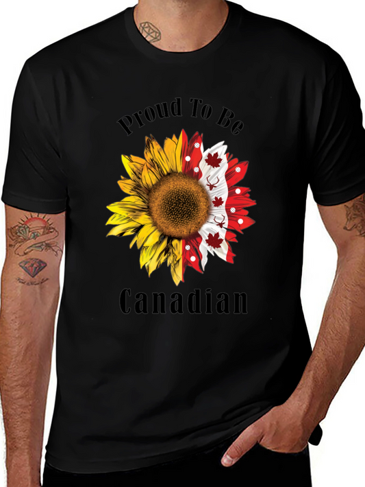 Proud Canadian Sunflower Graphic Tee
