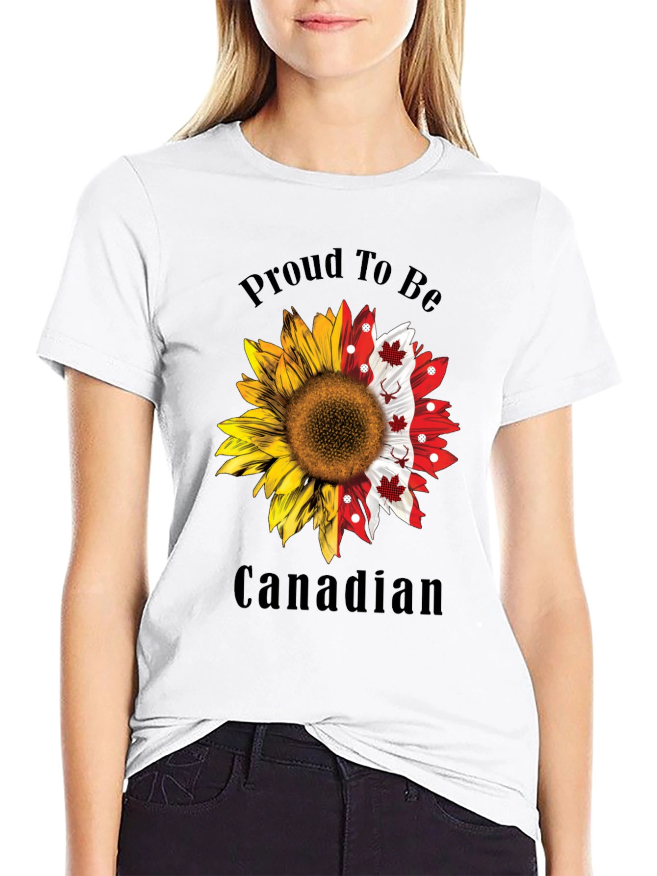 Proud Canadian Sunflower Graphic Tee