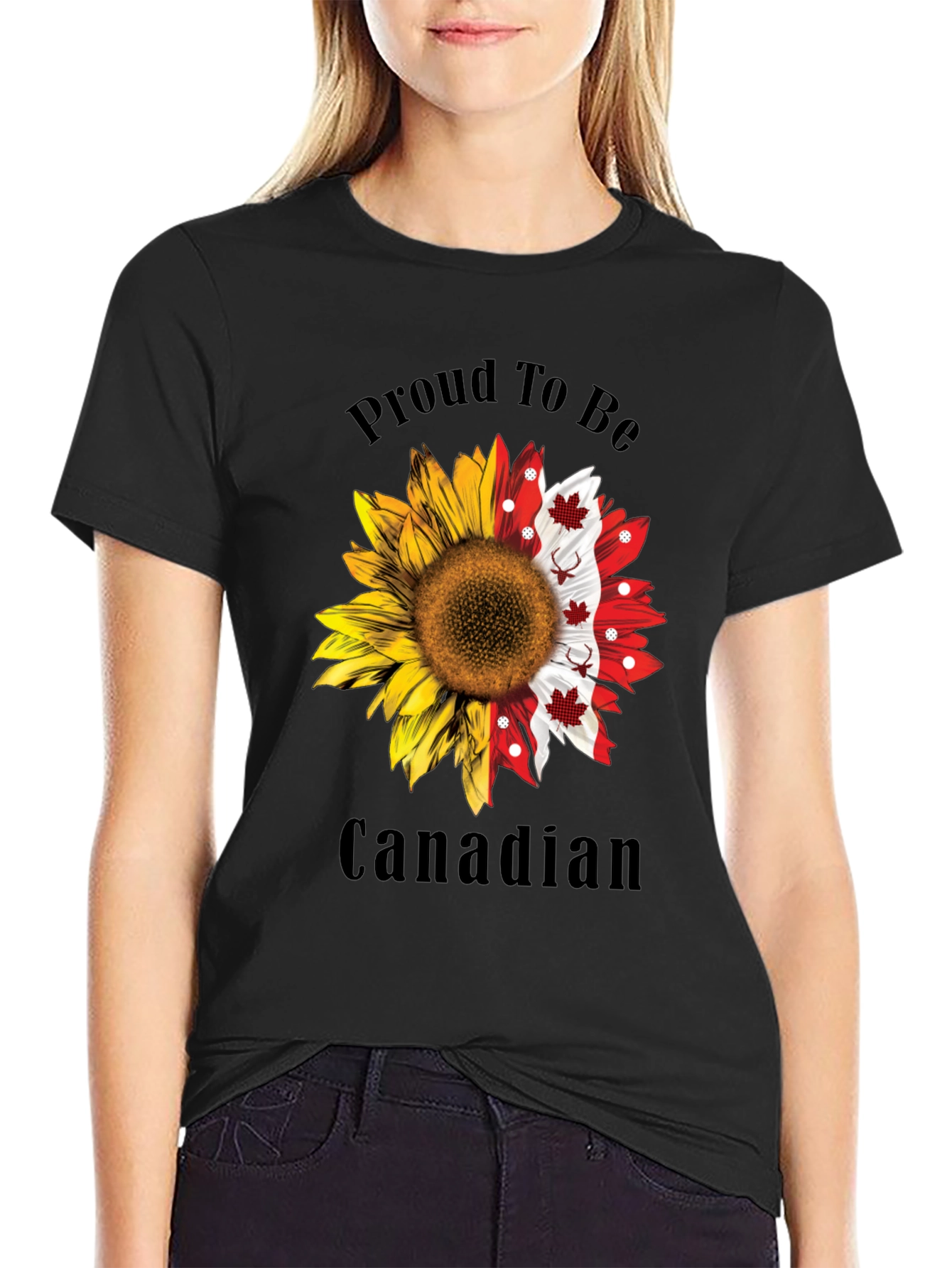 Proud Canadian Sunflower Graphic Tee