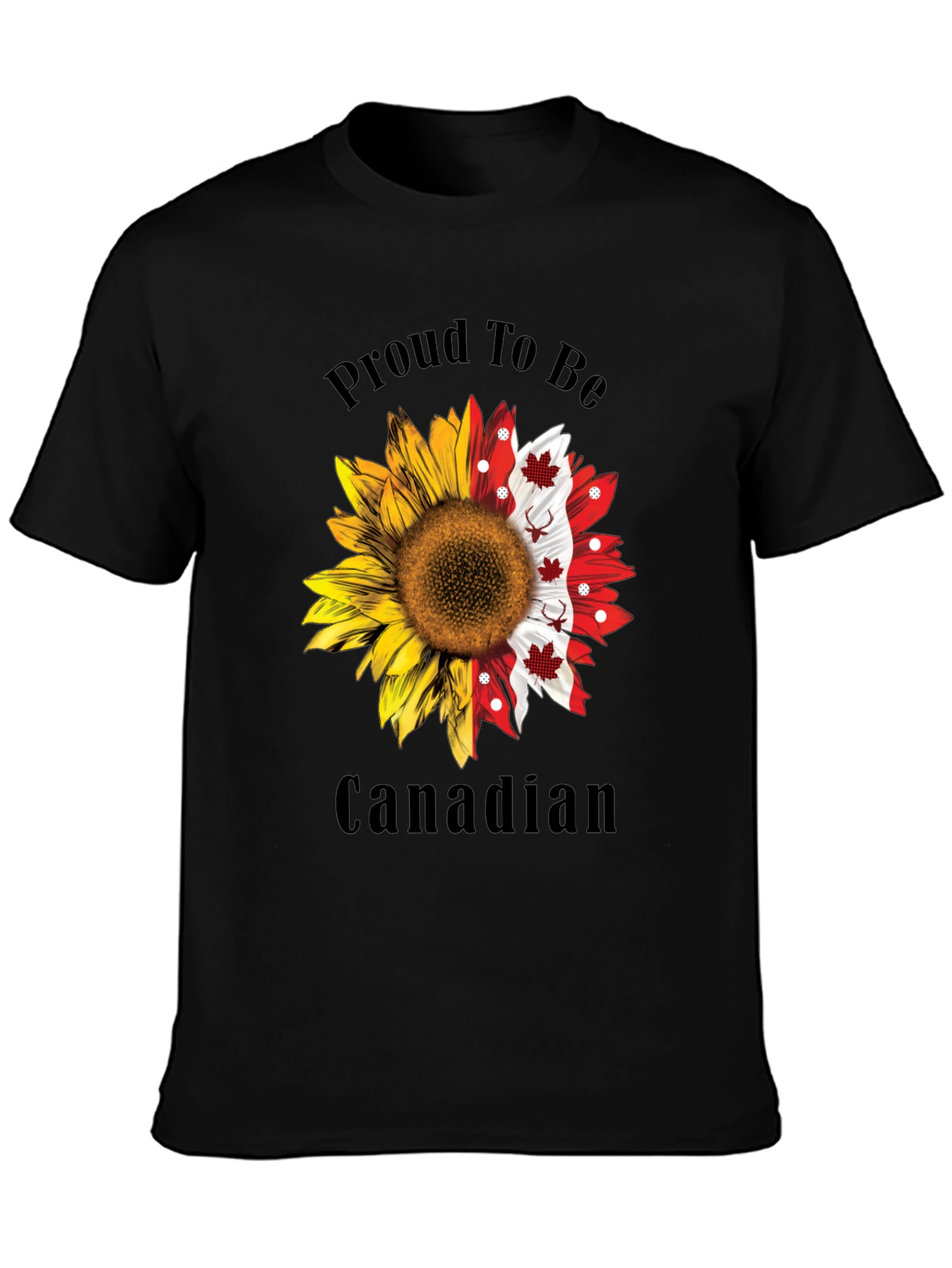Proud Canadian Sunflower Graphic Tee