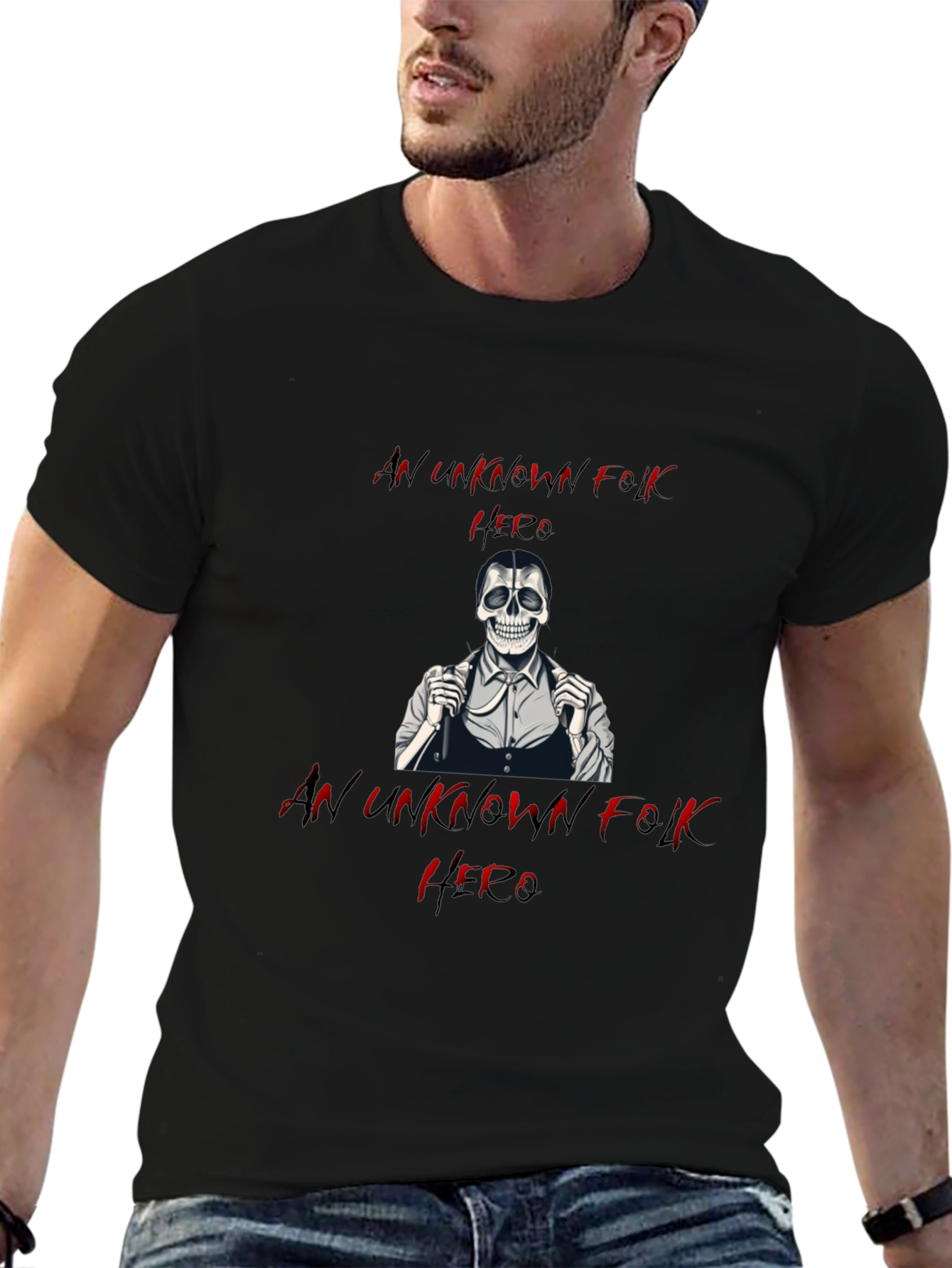 An Unknown Folk Hero T-Shirt - Black Cotton Tee