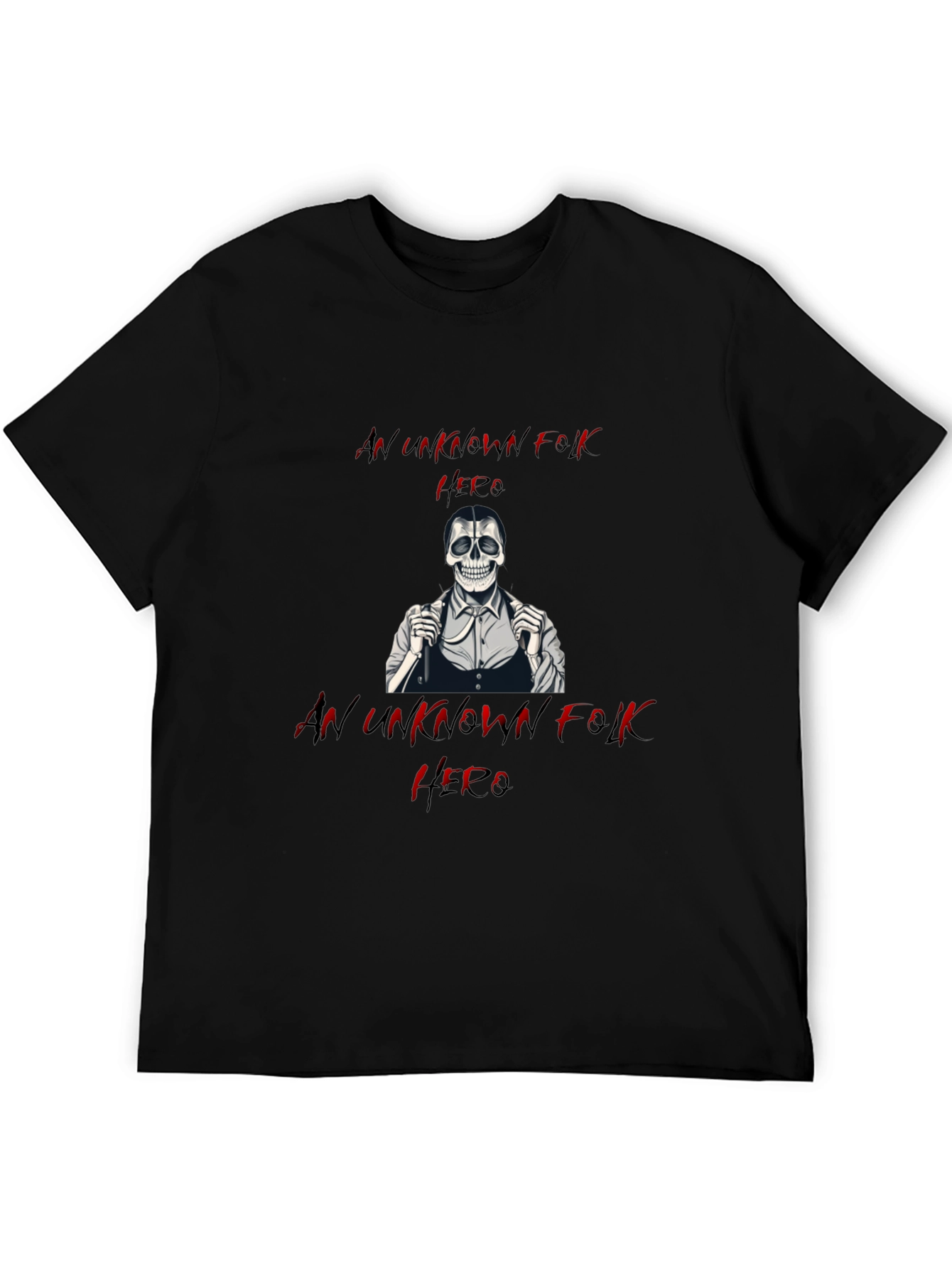 An Unknown Folk Hero T-Shirt - Black Cotton Tee