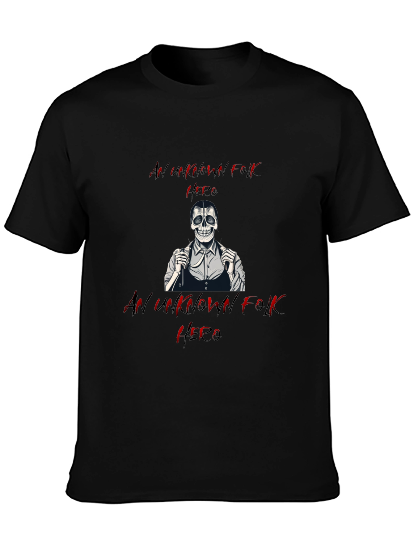 An Unknown Folk Hero T-Shirt - Black Cotton Tee