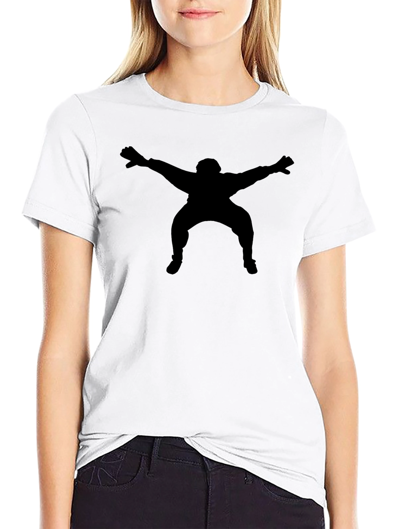 Mens Black T-Shirt with Silhouette Design