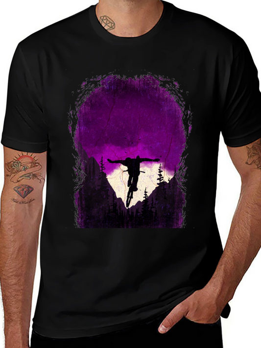 Mountain Biker Silhouette Graphic Tee