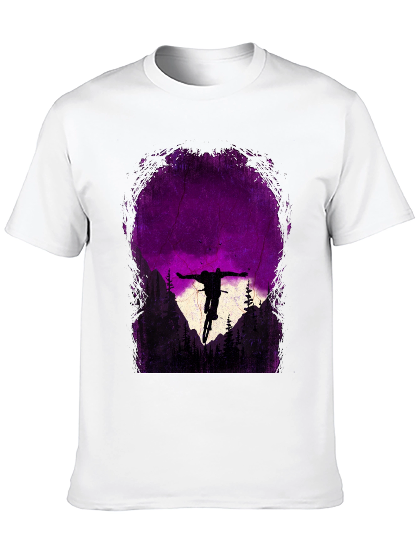 Mountain Biker Silhouette Graphic Tee