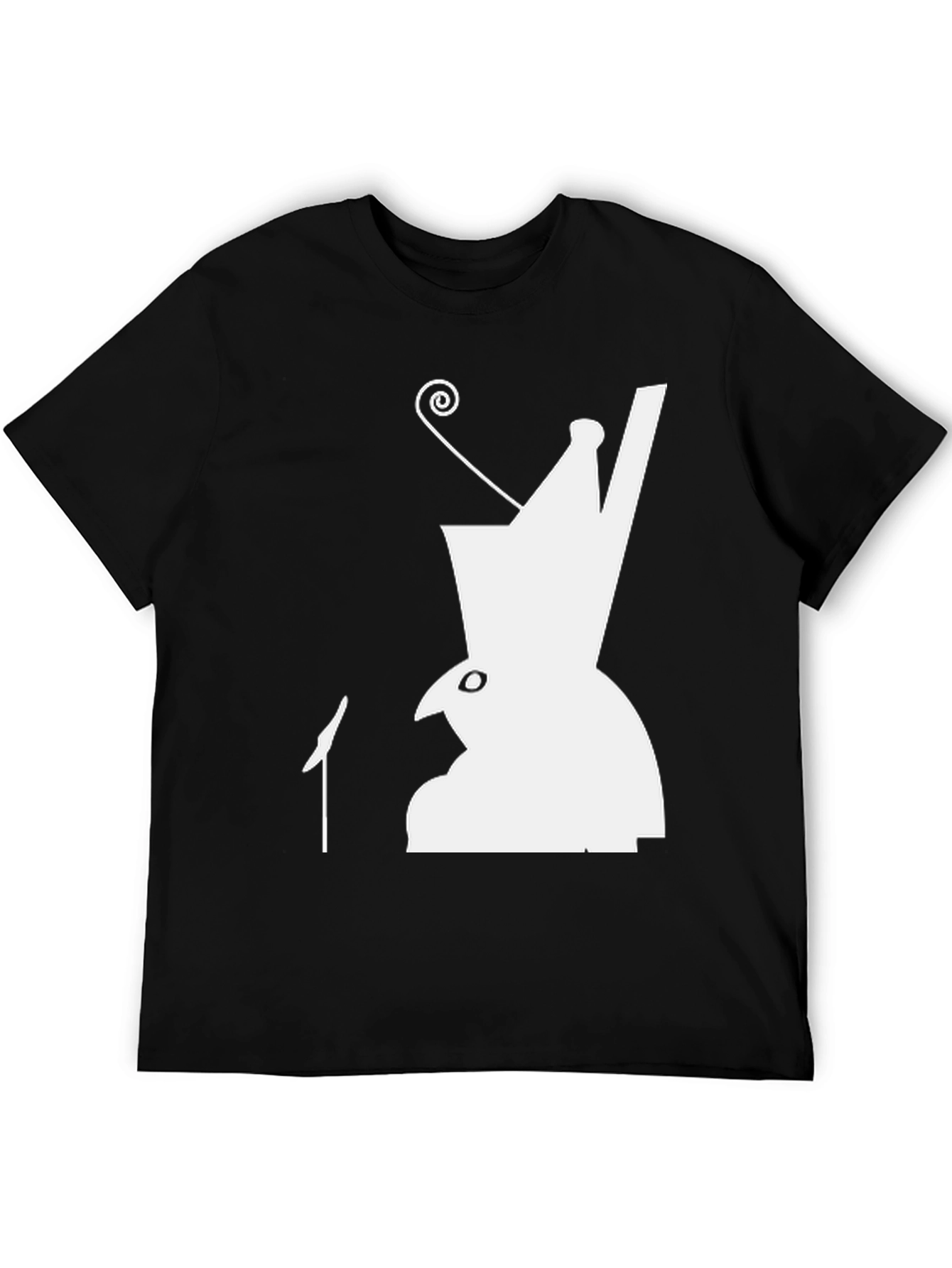 Abstract Character Graphic Print Black T-Shirt