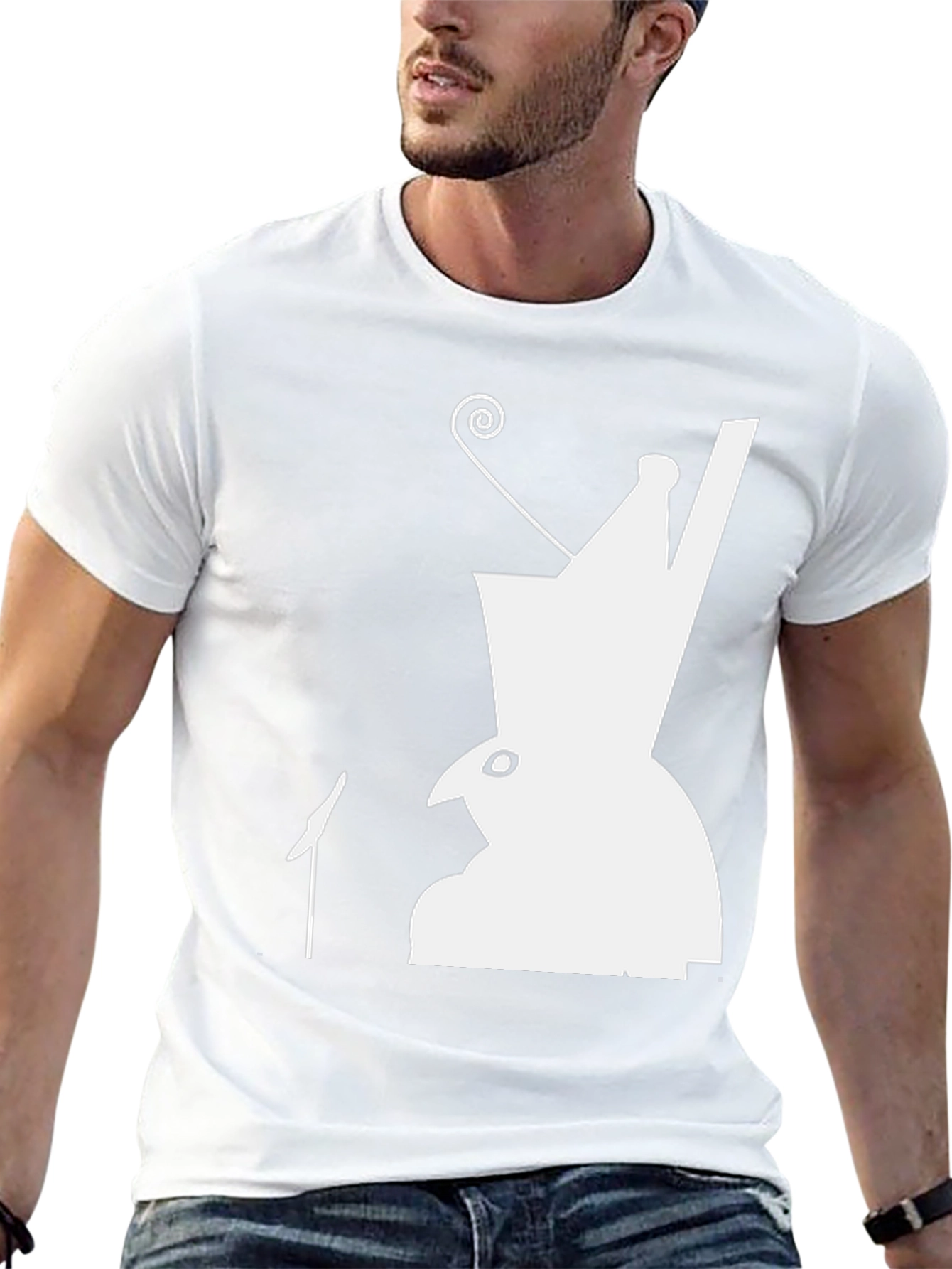 Abstract Character Graphic Print Black T-Shirt