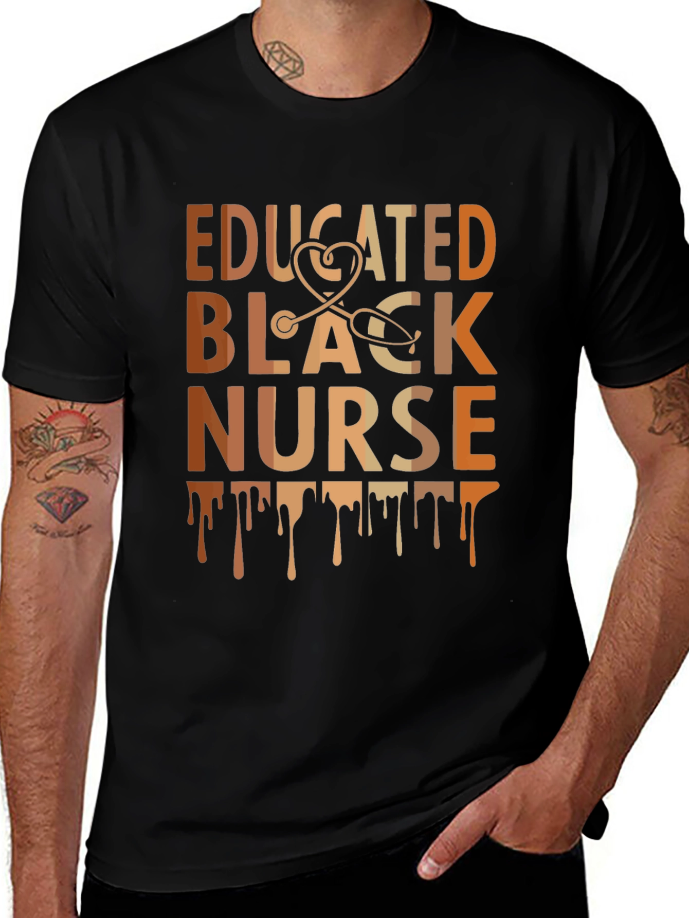 Educated Black Nurse Tee - Stylish Graphic T-Shirt