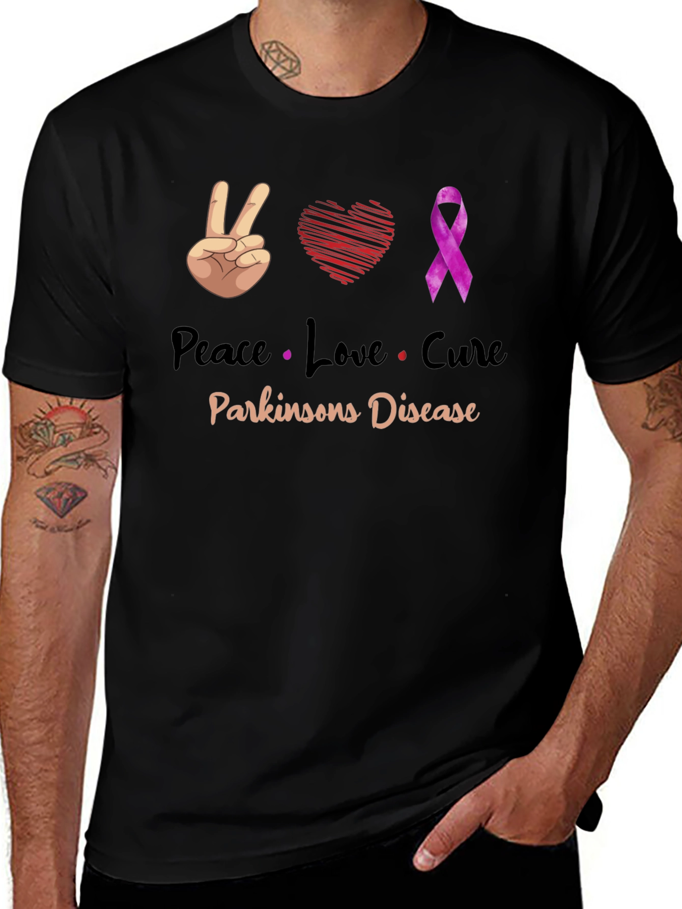Peace Love Cure Parkinsons Disease T-Shirt