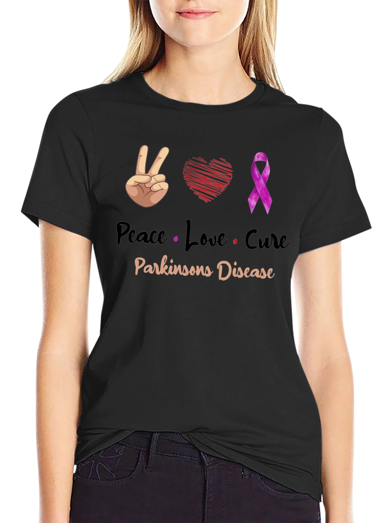 Peace Love Cure Parkinsons Disease T-Shirt