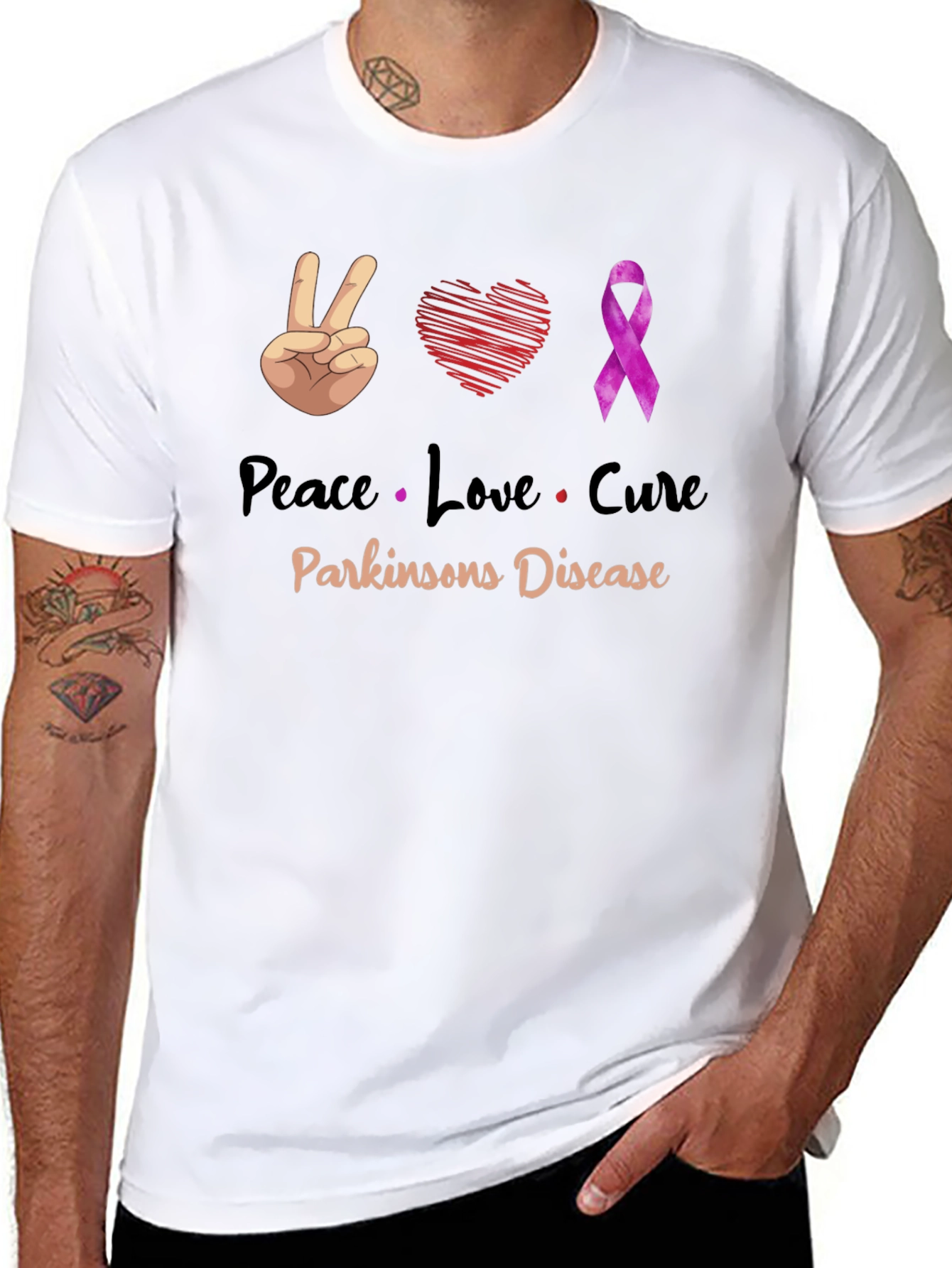 Peace Love Cure Parkinsons Disease T-Shirt