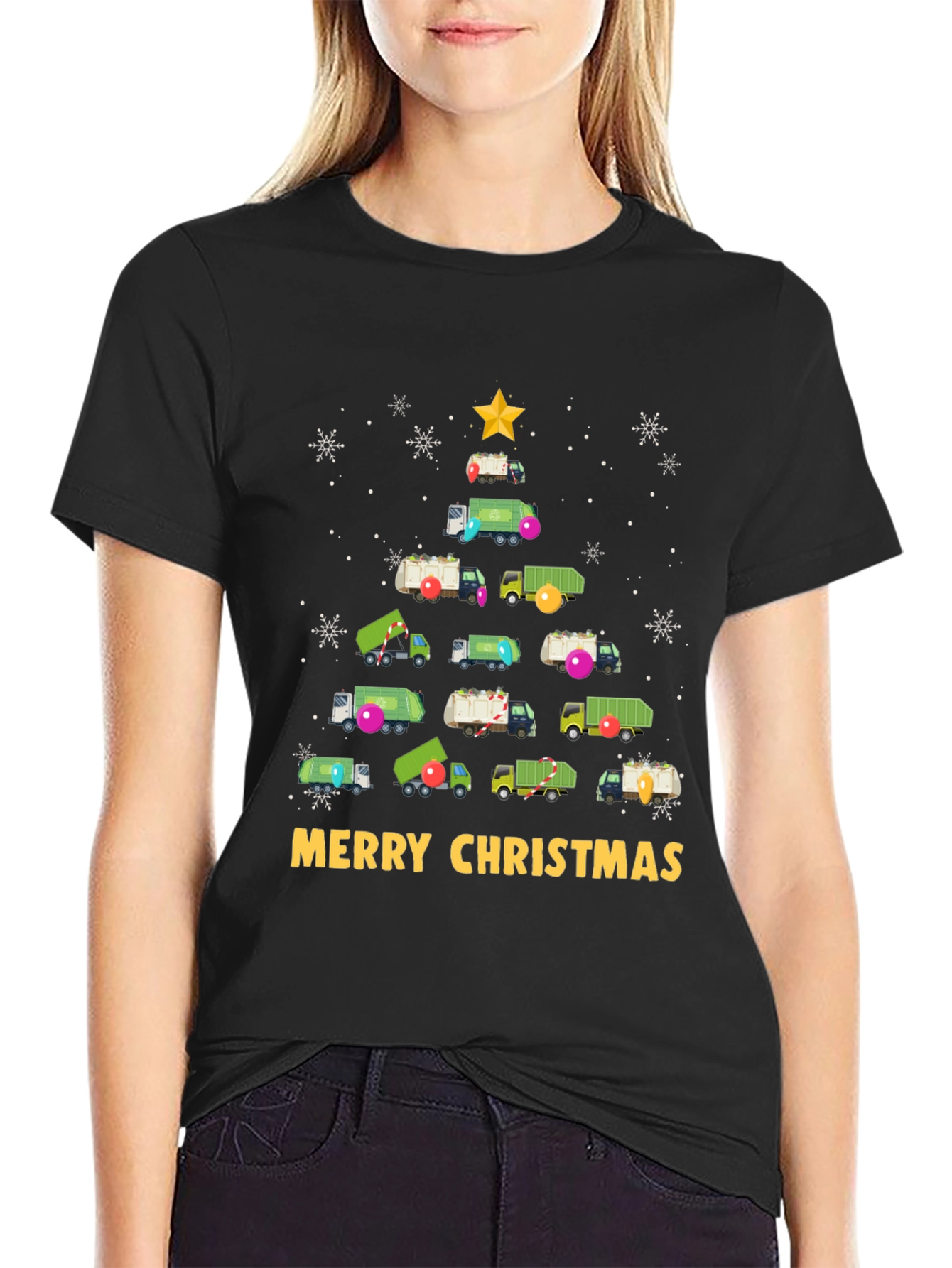 Christmas Garbage Truck Tree T-Shirt