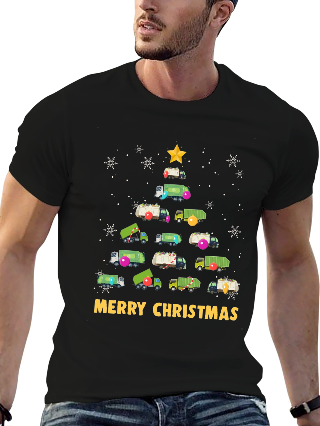 Christmas Garbage Truck Tree T-Shirt