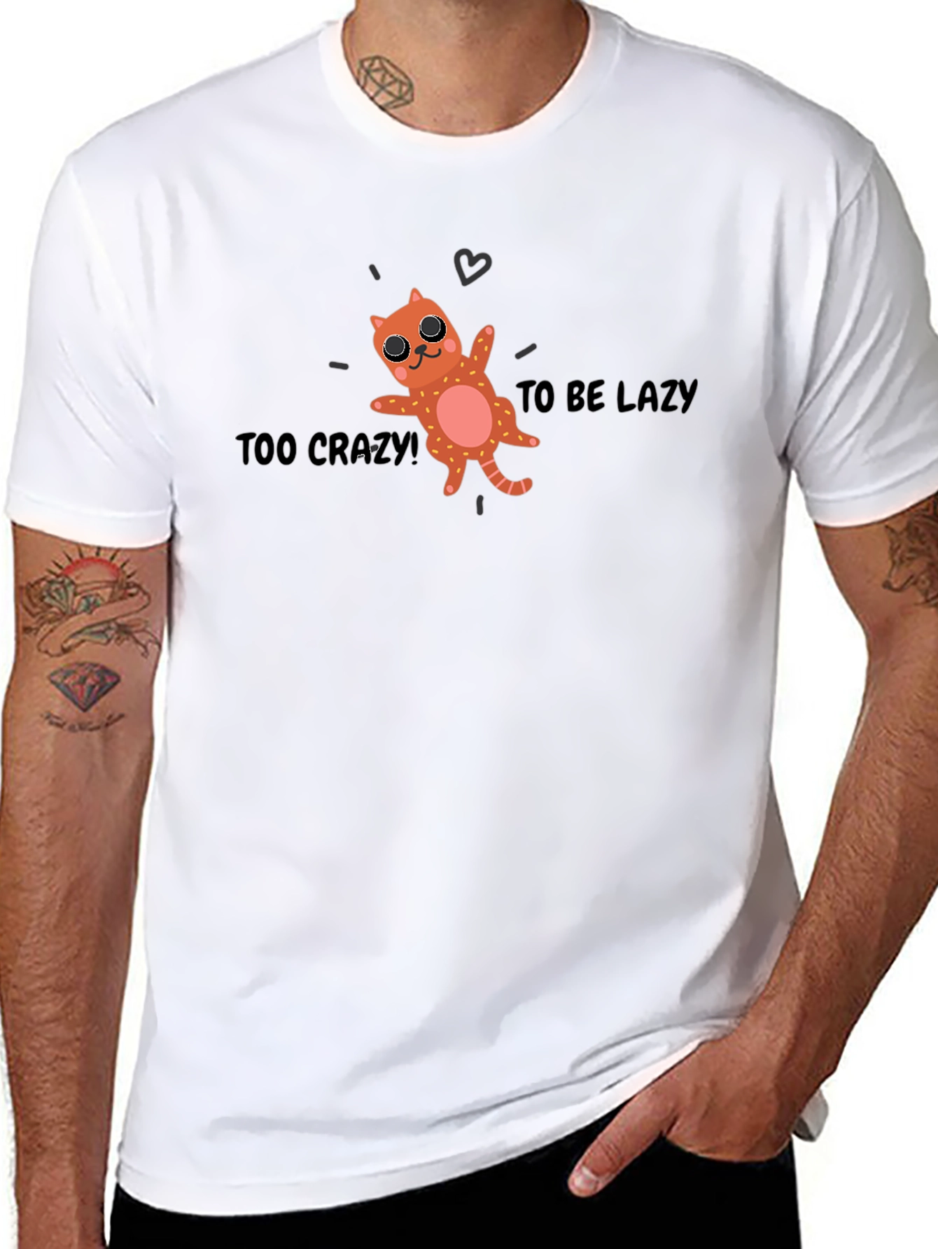 Too Crazy to be Lazy Cat Graphic Tee